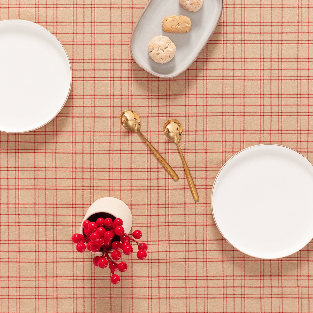 MANTEL NAVIDAD CHECK ALGODÓN