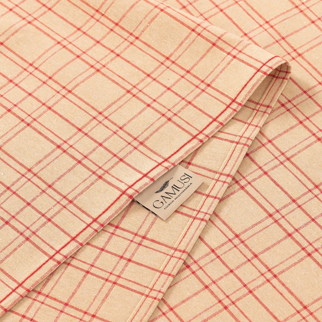 MANTEL NAVIDAD CHECK ALGODÓN