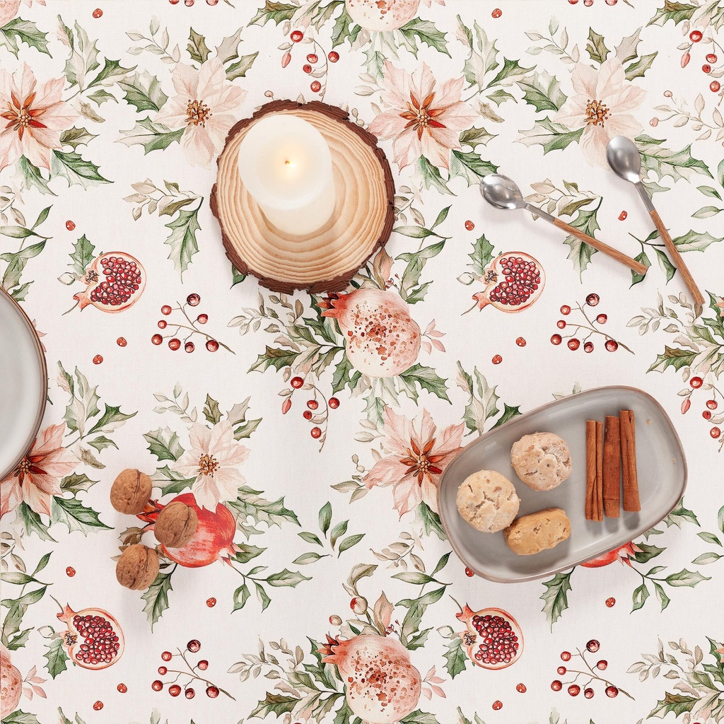 MANTEL NAVIDAD ANTIMANCHAS ALGODÓN