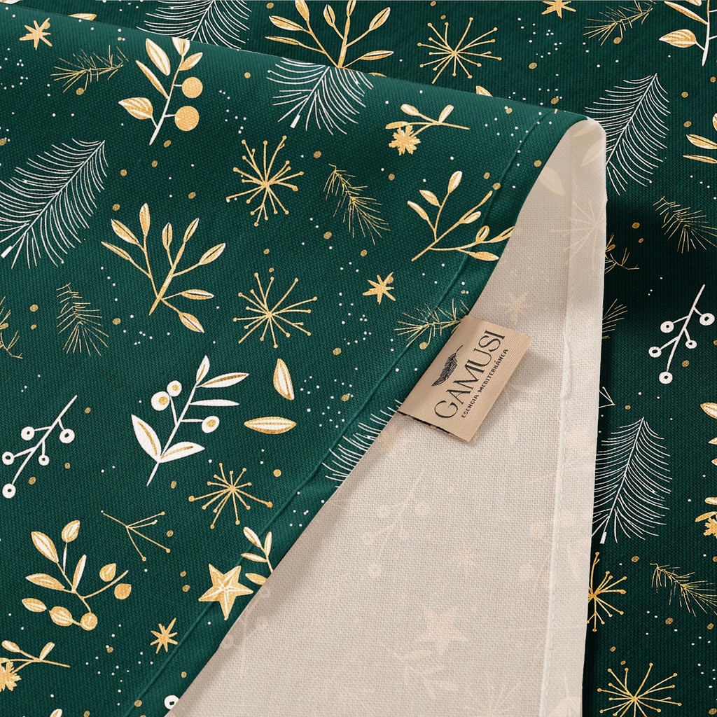 MANTEL NAVIDAD ANTIMANCHAS ALGODÓN