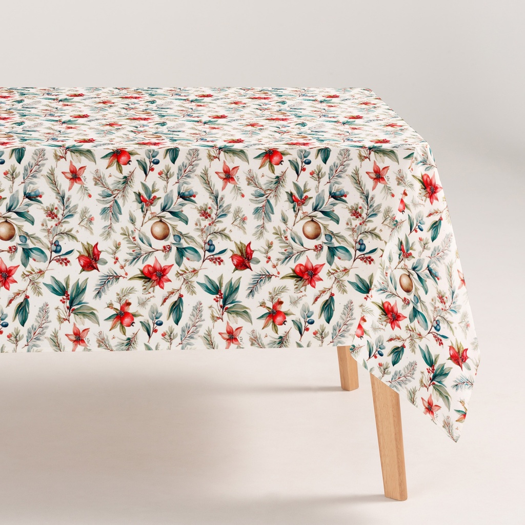 MANTEL NAVIDAD ANTIMANCHAS ALGODÓN