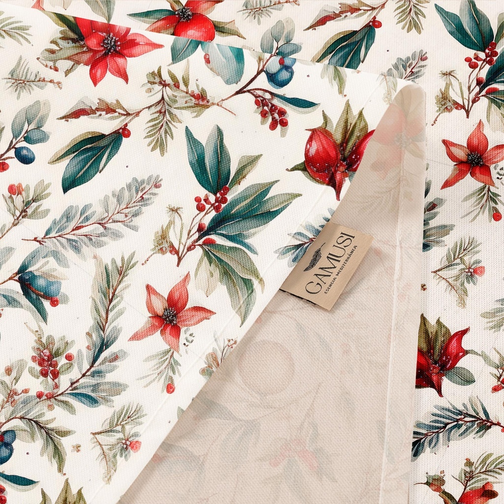 MANTEL NAVIDAD ANTIMANCHAS ALGODÓN