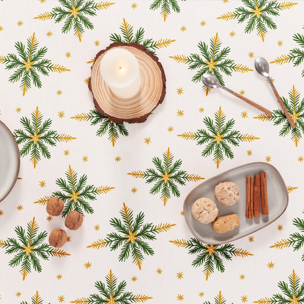 MANTEL NAVIDAD ANTIMANCHAS ALGODÓN