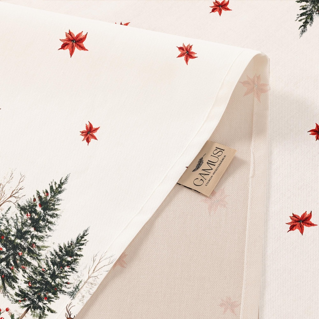 MANTEL NAVIDAD ANTIMANCHAS ALGODÓN
