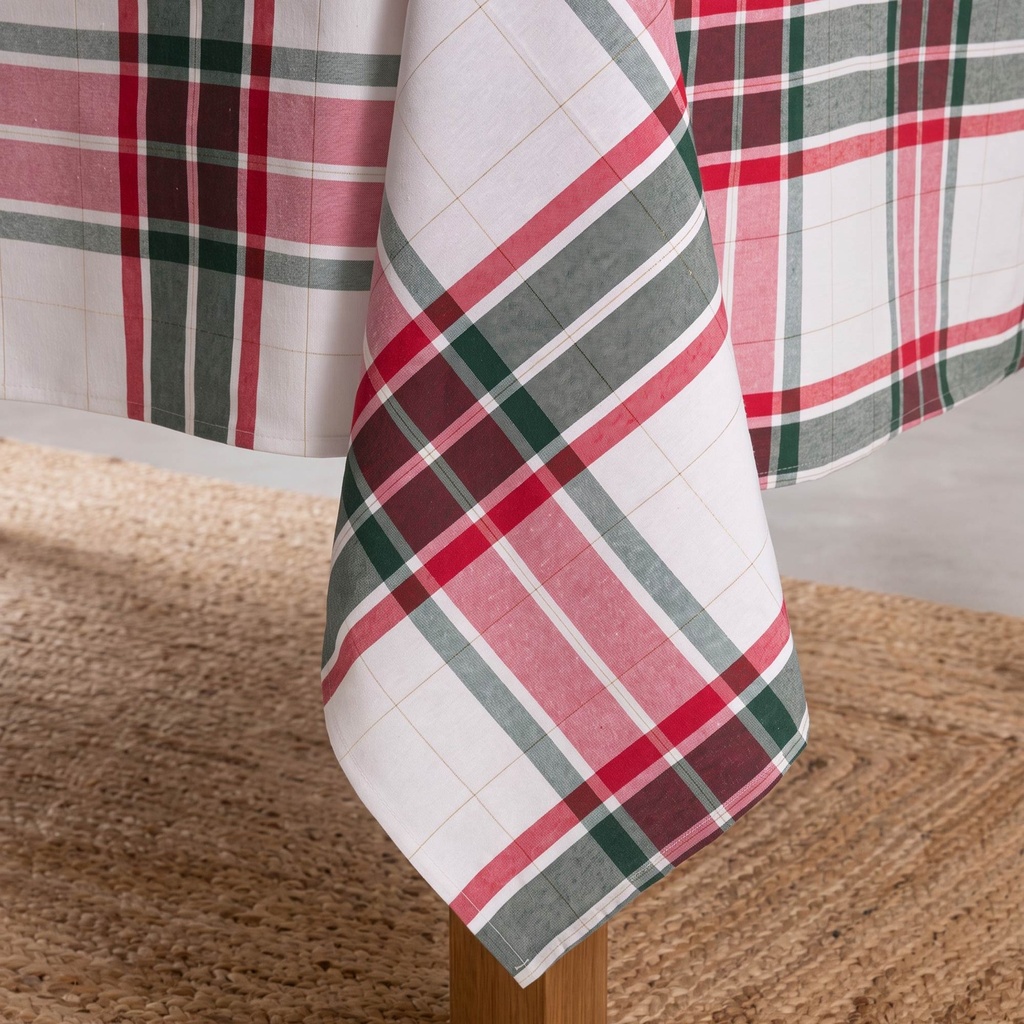 MANTEL NAVIDAD TEJIDO TARTAN