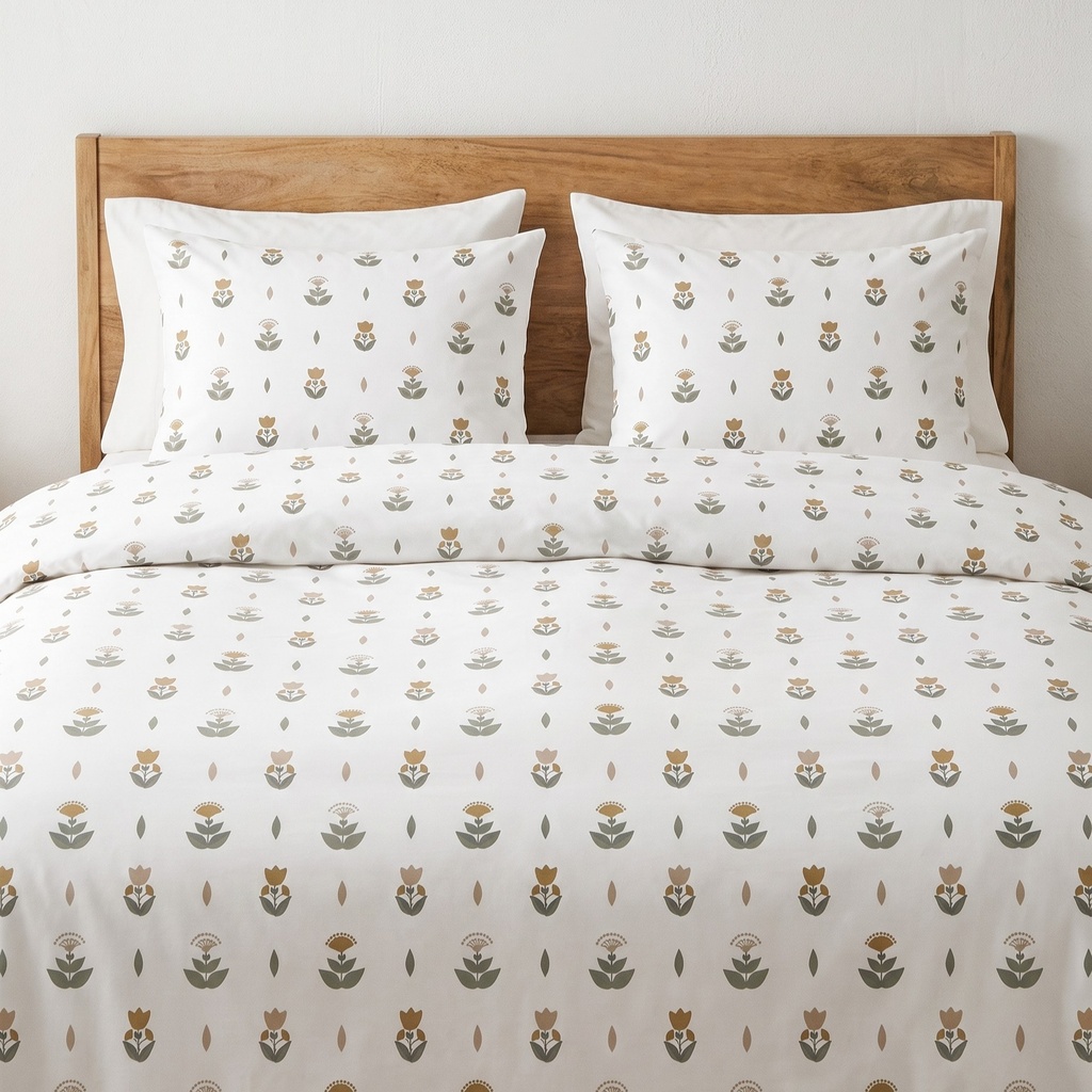 JUEGO DE FUNDA NÓRDICA ESTAMPADO AVENA