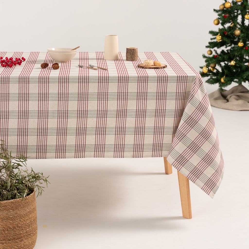 Mantel Navidad Lino GARNET