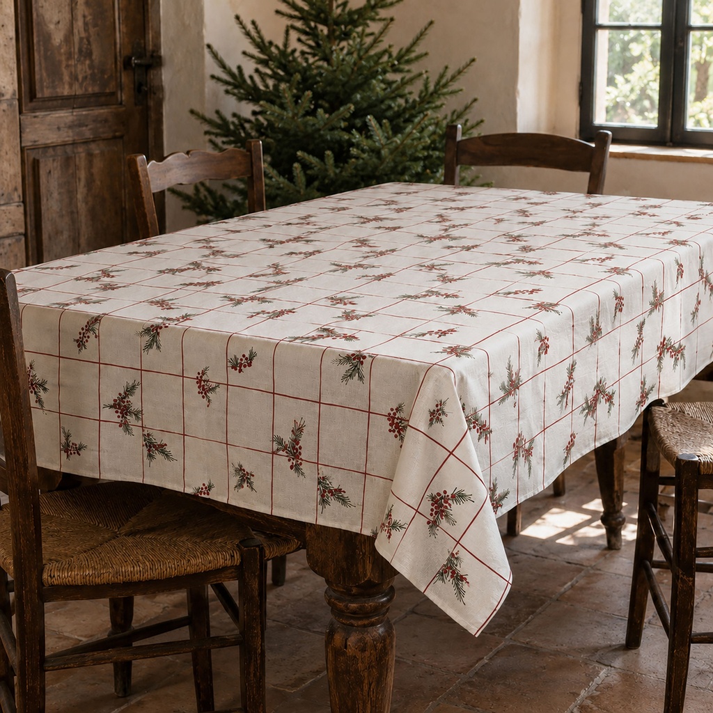 Mantel Navidad Lino CHER